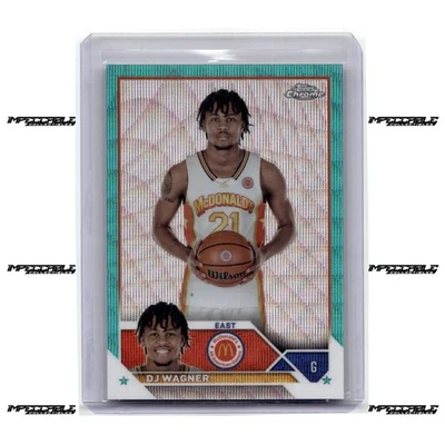 2023 Topps Chrome McDonald's A/A - Aqua #59 DJ Wagner Rookie /199 BOOKEND - Image 1 of 2