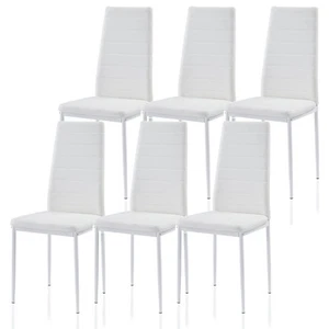 Dining Chairs Set of 6 Kitchen Chair PU Leather for Dining Room Living Room - Picture 1 of 8