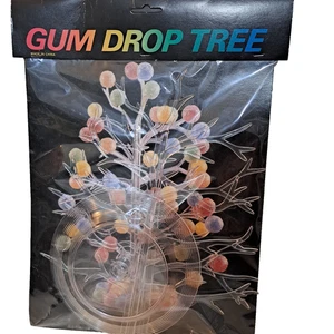 Vintage Weihnachtsbaum Kaugummistropfen Geld Käse TidBit Tisch VERSIEGELT Klar Kunststoff Neu aus altem Lagerbestand - Bild 1 von 7