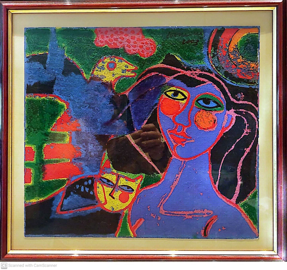 Corneille, 2003 prueba de artista firmada a mano, doble mate enmarcado, 1 de 8 en conjunto Foto 1 de 1