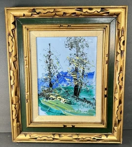  Original Morris Katz Palette Messer Bäume Landschaft Ölgemälde gerahmt - Bild 1 von 15