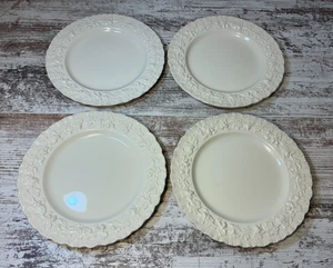 4x Vintage Wedgwood Embossed Queensware Cream on Cream Grapevine Salad Plate 8" - Picture 1 of 13