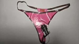 CL Design Latex String Tanga Gr L Rosa Silber Sexy Fetish BDSM - Bild 1 von 4