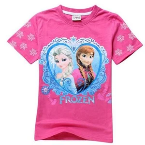 Frozen Anna Elsa girls children kids T- shirt Shirt Short Sleeve Summer - Picture 1 of 1