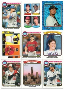 2023 Topps Heritage You Pick Insert New Age Flashback T&N Blue Sparkle Stamps