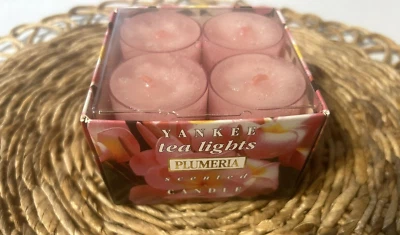 Yankee Candle Plumeria Velas de Luz de Té Fragante Floral Caja de 12 Nuevo Foto 1 de 4