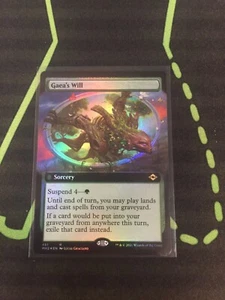 MTG Magic The Gathering Gaea’s Will Foil Ext. Art Green Sorcery Commander - Picture 1 of 1