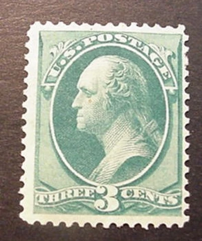 SCOTT #158 MINT 1873 GREEN GEORGE WASHINGTON   CV $110.00 Cover