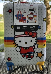 Hello Kitty x Sanrio 20” Carry On 6 Piece Travel Luggage Vacation Set NWT - Picture 1 of 7
