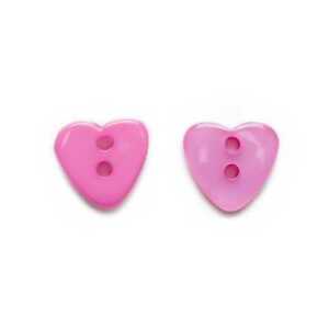 50pcs Fuchsia Heart Shape Resin Buttons for Sewing Scrapbooking Cloth Decor 12mm