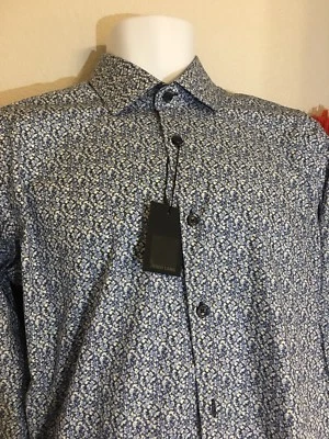 Jared Lang, Designer Brand LS Flip Cuff Floral Pattern, Size Medium  - Image 1 of 4