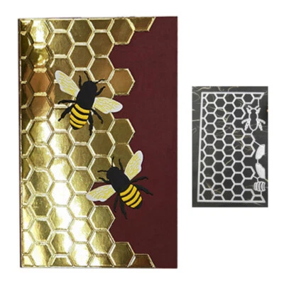 Stanzschablone Stencil Cutting Dies Bienenwabe Schablonen DIY Scrapbooking Karte - Bild 1 von 3