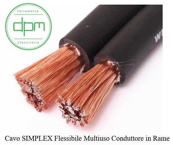 CAVO ELETTRICO SIMPLEX SALDATRICE AUTO MOTO NAUTICA FOTOVOLTAICO 1MT 25mmq 35mmq