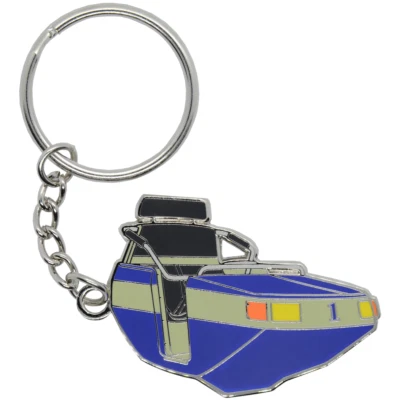 DEINBERUF24 Kirmes Metall-Schlüsselanhänger "Break Dance Gondel Blau"