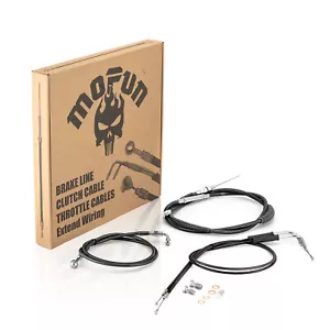 MOFUN 16" 18" Handlebar Extended Cable Kit For Harley Sportster XL1200X Non-ABS - Bild 1 von 7