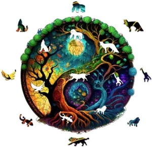 Yin Yang Tree of Life, Wooden Shaped Puzzle for Adults, Large Size - Picture 1 of 6