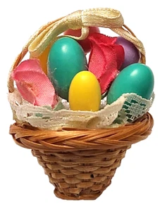 AVON ANSTECKNADEL Ostern Vintage KORB mit EIERN ROSE Blumen FESTLICHER FRÜHLING 1992 Brosche - Bild 1 von 2
