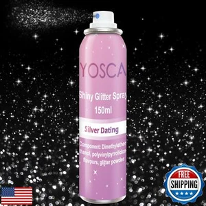 Yosca 150ML Body Glitter Spray, Diamond Silver Shiny Glitter Spray for Hair B - Picture 1 of 5