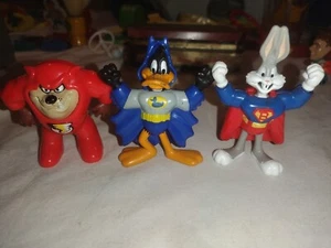 DC Comic McDonalds Fast food toy Vintage 1991 Looney Tunes Superhero`s set of 3 - Picture 1 of 7