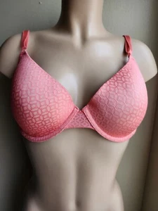 Maidenform T-Shirt Bra 38C Convertible Lined Underwire Adjustable Strap Coral - Picture 1 of 10