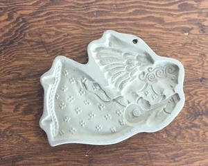 1986 Angel Brown Bag Cookie Art Mold - Retired - Playing Instrument - Picture 1 of 4