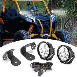 Cápsulas LED redondas de 5" 45W + montaje en pilar A + cable para Can-Am Maverick Trail 700 800 1000 - Imagen 1 de 8