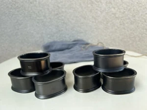 Napkin Rings Restoration Hardware Vintage Oval Total 8 Brushed Nickel - Picture 1 of 8