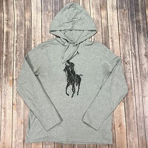 Polo Ralph Lauren Sudadera con Capucha Logo Big Pony Sudadera Ligera Grande Para Hombre Gris - Imagen 1 de 7
