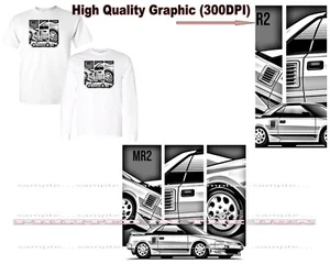 Toyota MR2 MR 2 Early W10 Model Block Parts Monochrome Graphics T Shirt  - Picture 1 of 5