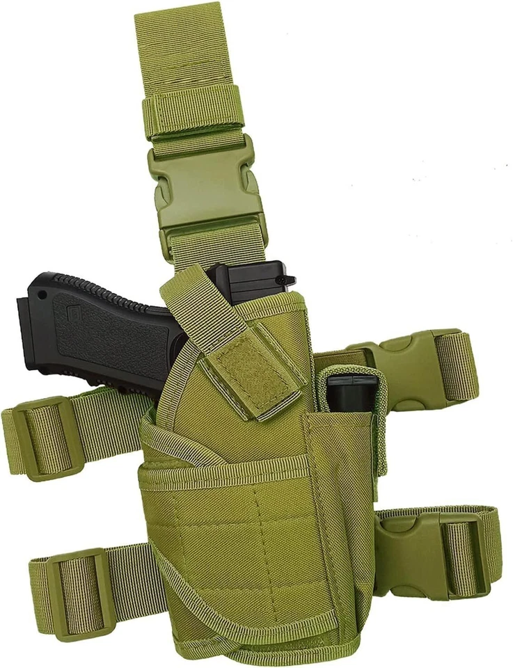 Tactical Adjustable Pistol Gun Drop Leg Thigh Holster with Mag Pouch Right Hand - Image 1 of 4