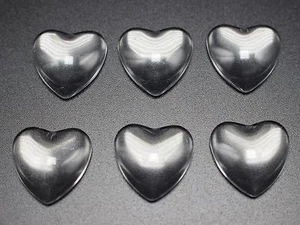 50 Pcs Transparent Clear Love Heart Dome Flatback Glass Cabochon 16mm(0.63") - Picture 1 of 3