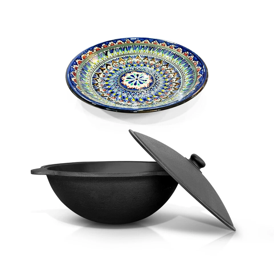 Gusseisen Kazan Kasan 12 L Usbekisch Plov Kochtopf WOK Namangan Lagan Казан - Bild 1 von 1