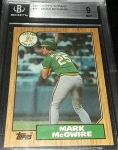 Topps Tiffany Baseball 1987 #366 Mark McGWIRE *BGS como nuevo 9* Oakland A's - Imagen 1 de 3