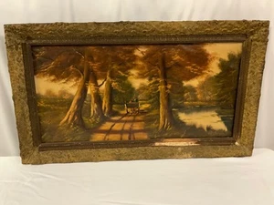 Óleo de paisaje, pintura, original antiguo (rf 5) - Imagen 1 de 2