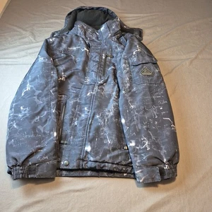 ZeroXposure Boarding Co Mens Hooded Bue Gray White Jacket Size Large Snowboard - Picture 1 of 23