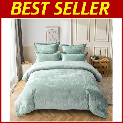 Juego de edredón Queen de terciopelo envejecido, 5 piezas - lujo para todas las estaciones Foto 1 de 4