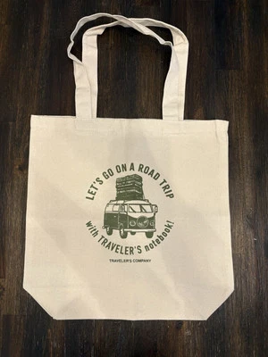 Let’s Go On A Road Trip, Traveler’s Notebook/Company • Canvas Tote Bag • New - Image 1 of 4