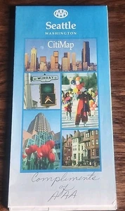 Vintage 1997-98 AAA Seattle Washington Citi Karte American Automobile Association  - Bild 1 von 4