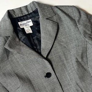Blazer Pendleton 100% lana vergine taglia 6 micro pied de poule foderato giacca carriera - Foto 1 di 8