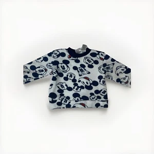 Vintage Mickey Mouse All Over Print Disney Sweatshirt Kids 18 Months White - Picture 1 of 7