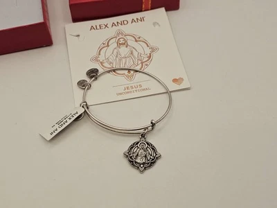 Alex & Ani Jesus Love One Another 😇 Silver Charm Bangle Bracelet New 🎁 - Image 1 of 4