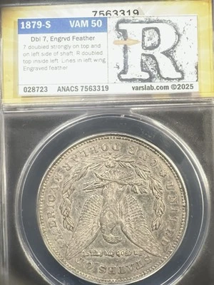 1879-S Rev 78 $1 Morgan Silver Dollar XF45 Detail ANACS VAM-50 Top 100👇🏻 - Image 1 of 4