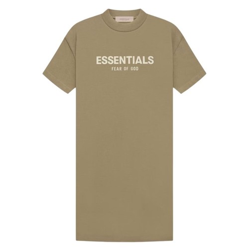 Essentials Fear of God Mini Abito T Shirt Donna Nuovo con etichette in 'Rovere' Tan Small