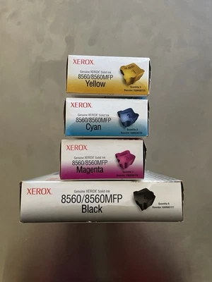 NEW Xerox 8560 Phaser Solid Ink Cartridges OEM Genuine 4 Complete Sets YCMB SEAL - Image 1 of 2
