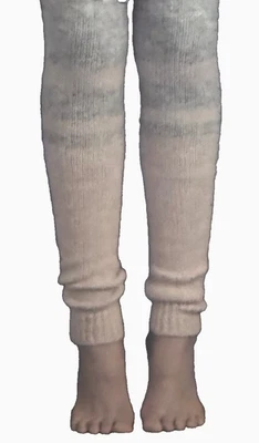 Calentadores de Piernas Suaves Limón Rosa Claro Gris Rayas Tejido Acogedores Leggings de Invierno 28" O/S Foto 1 de 4