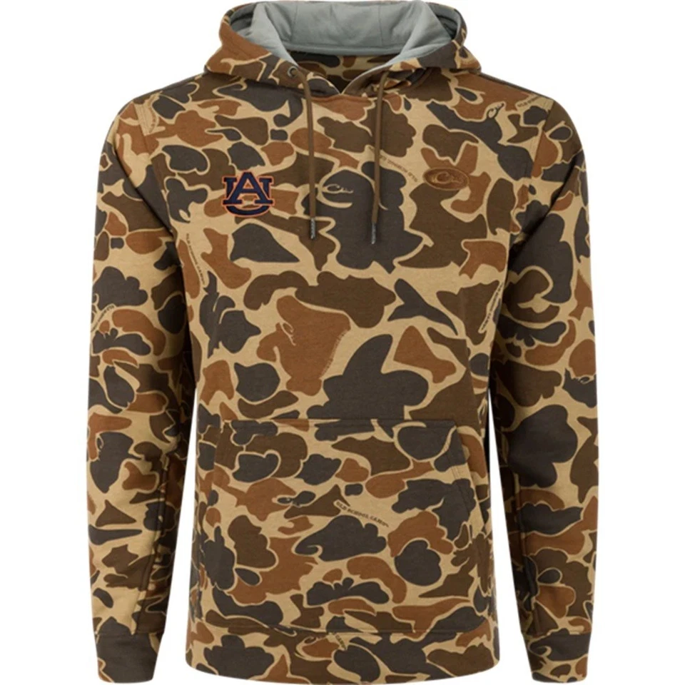 Drake Waterfowl Auburn Three End Hoodie Old School Camo - Image 1 of 1