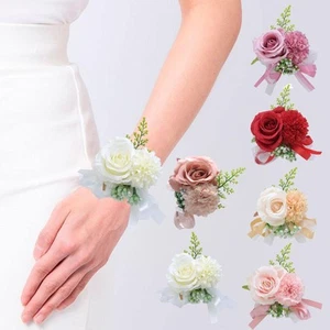 Bracelet Hand Flower Wrist Corsage Beautiful Bridesmaid Sisters Wedding Party - Picture 1 of 18