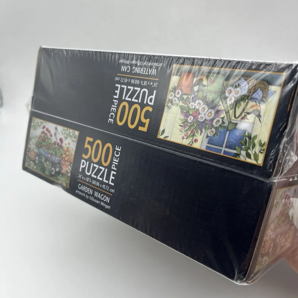 500 Piece Puzzles 2pac Watering Can & Garden Wagon Lot 2 Lang Wells S