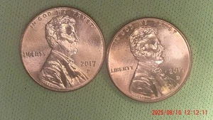 2017-P&D Lincoln Shield Cent Penny 2-50 Coin rolls roll Uncirculated - Picture 1 of 9