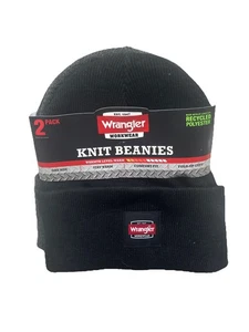 Paquete de 2 gorro tejido Wrangler talla única puño negro/gris ropa de trabajo cálida {115}. - Imagen 1 de 9